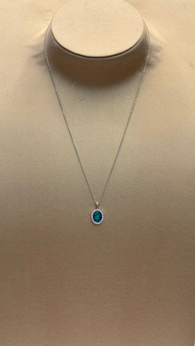 COLLANA ORO BIANCO E OPALE