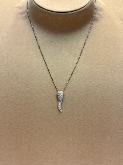 COLLANA CORNO IN PAVÉ
